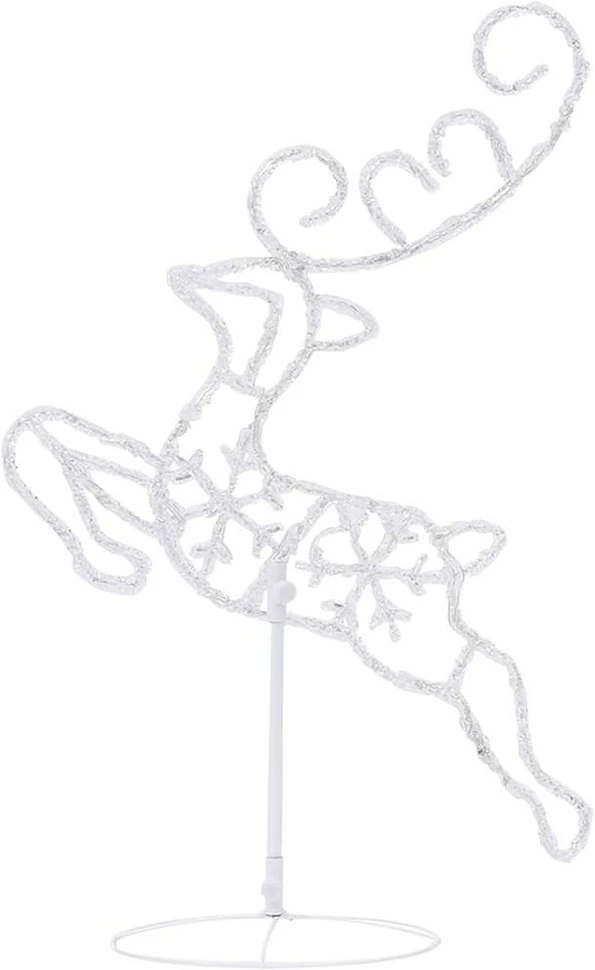 Kalėdinė ekspozicija elniai ir rogės, spalvota, 260x21x87cm (Ekspozicinė prekė)