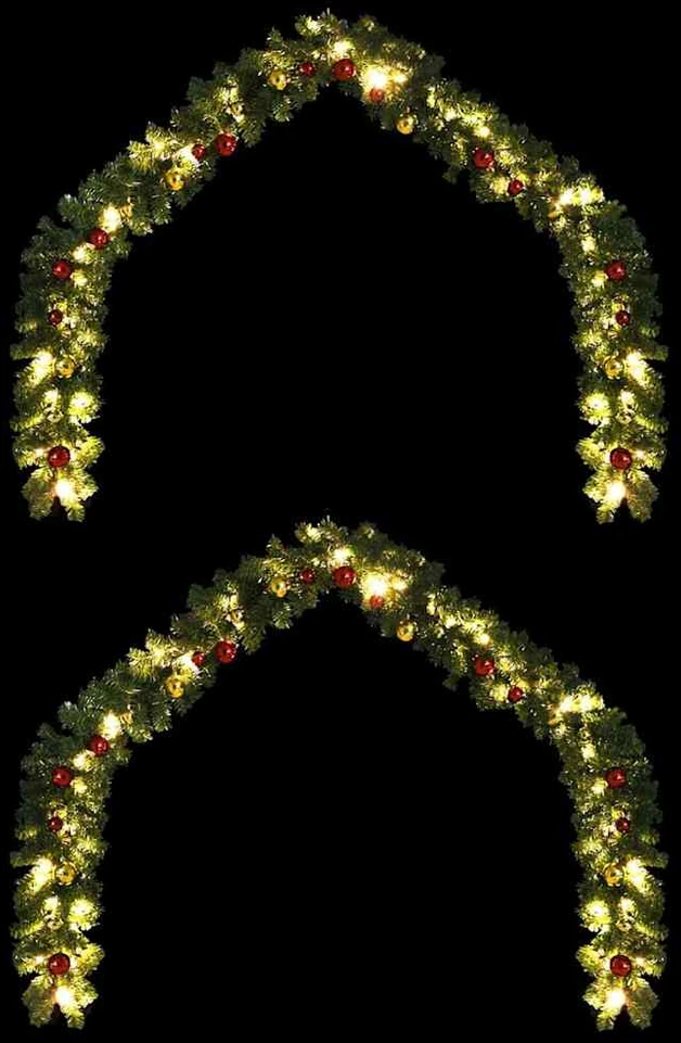 Kalėdinė girlanda 2 vnt. 600 LED Žalia 20 m PVC