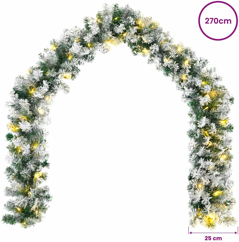 Kalėdinė girlanda Žalia ir balta 270 cm PVC 50 LED