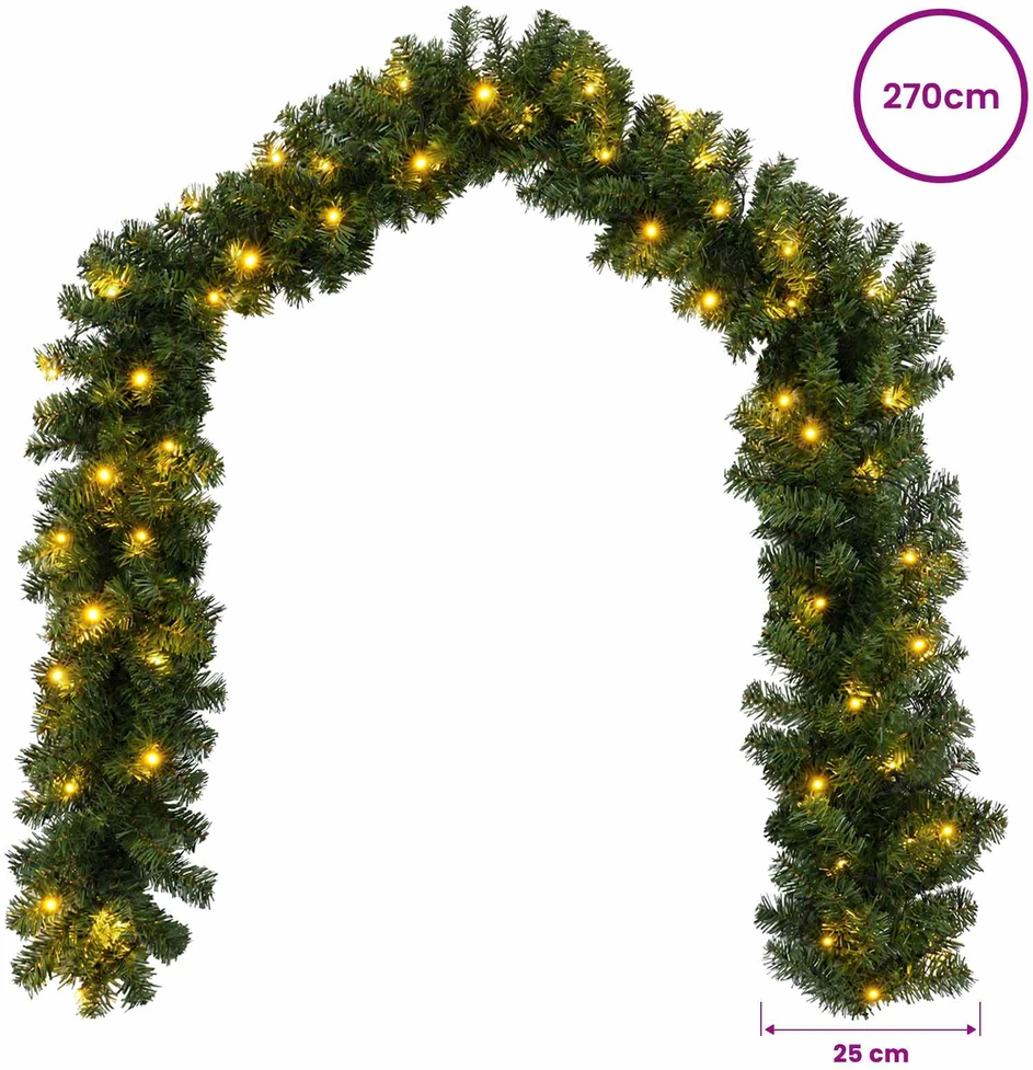 Kalėdinė girlanda Žalia 270 cm PVC 50 LED