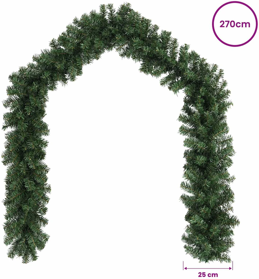 Kalėdinė girlanda Žalia 270 cm PVC