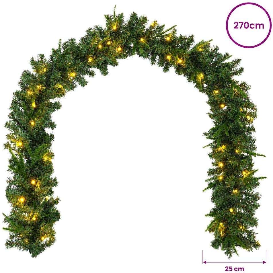 Kalėdinė girlanda Žalia 270 cm PVC ir PE 50 LED