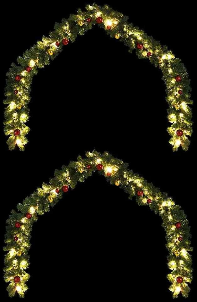 Kalėdinė girlanda 2 vnt. 600 LED Žalia 20 m PVC