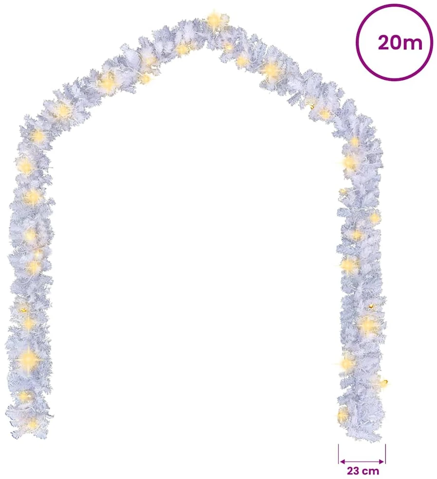 Kalėdinė girlianda su LED lemputėmis, balta, 20 m