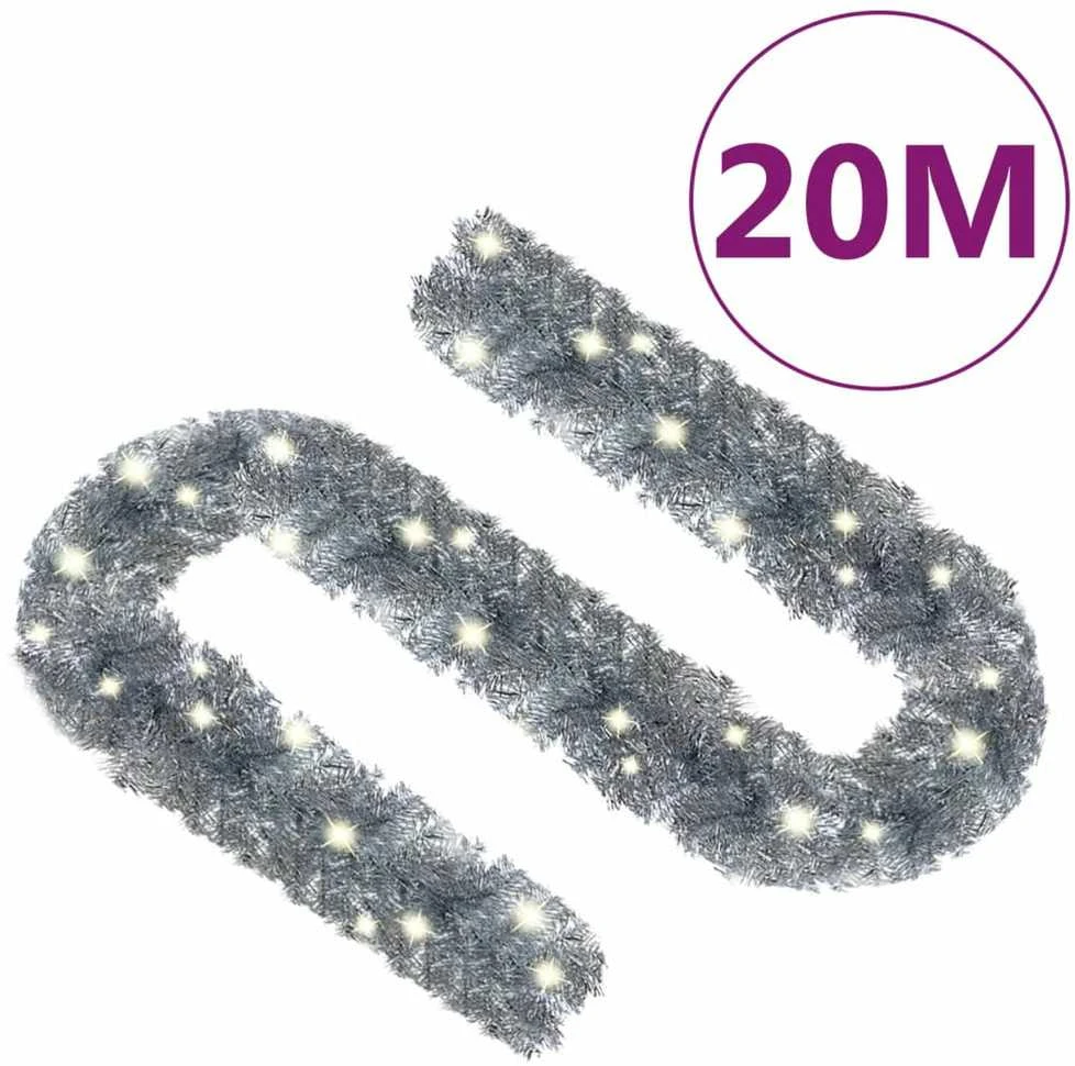 Kalėdinė girlianda su LED lemputėmis, sidabrinės spalvos, 20m