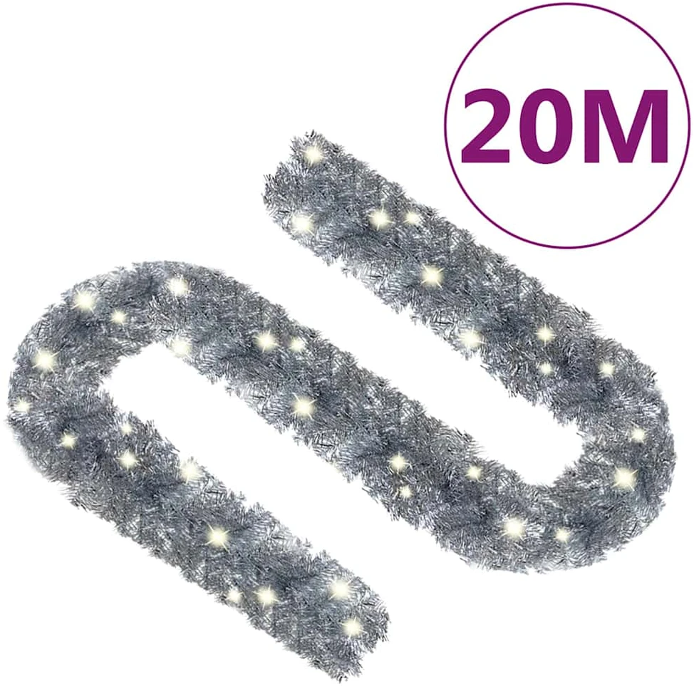 Kalėdinė girlianda su LED lemputėmis, sidabrinės spalvos, 20m