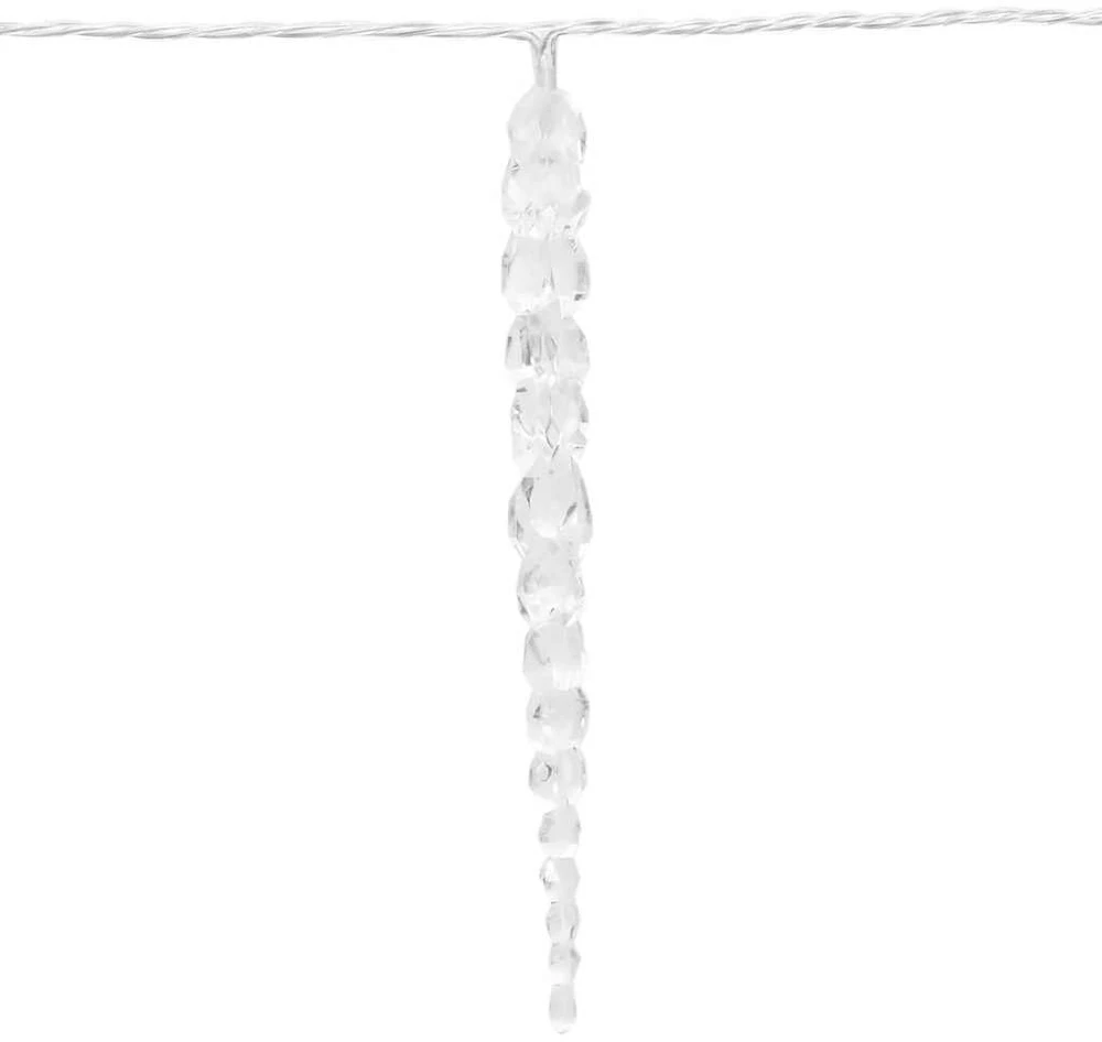 Kalėdinė girlianda varvekliai, 200 mėlynų LED, akrilas/PVC, 20m