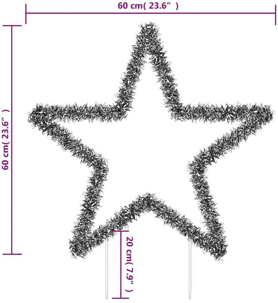 Kalėdinė šviečianti dekoracija žvaigždė, 80LED, 60cm