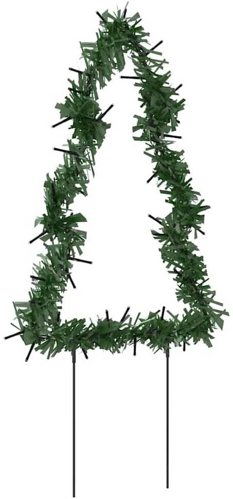 Kalėdinės dekoracijos eglutės su smaigais, 3vnt., 50LED, 30cm