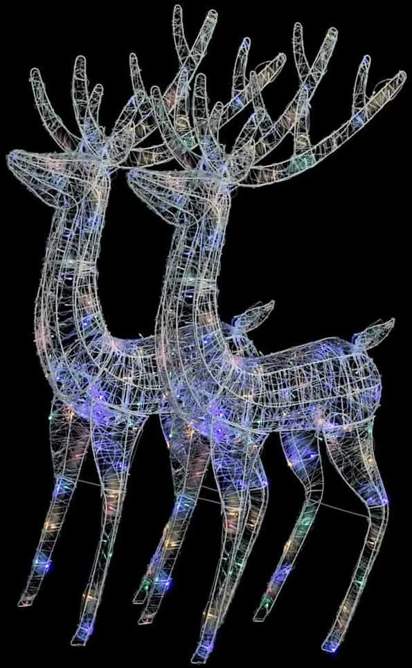 Kalėdinės dekoracijos elniai, 2vnt., 180cm, akrilas, 250 LED