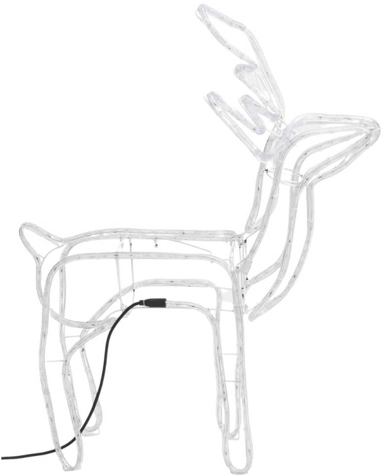 Kalėdinės dekoracijos elniai, 2vnt., šilti balti, 76x42x87cm