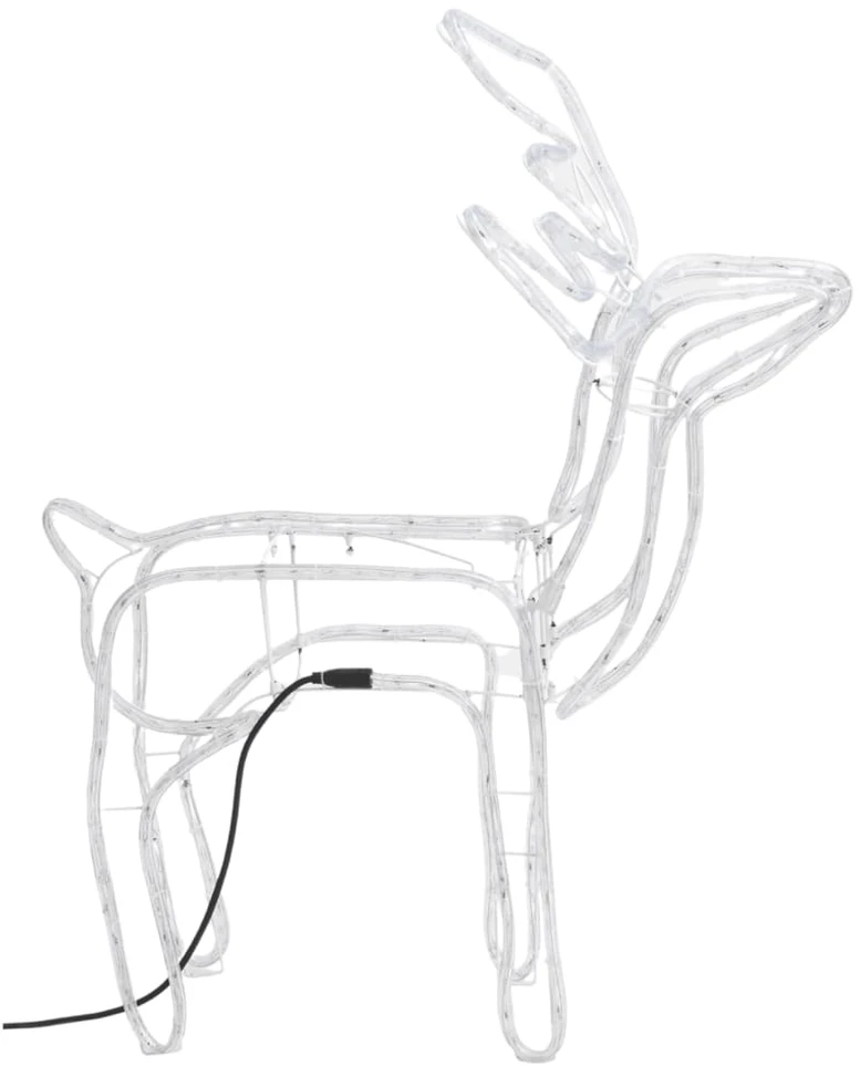 Kalėdinės dekoracijos elniai, 2vnt., šilti balti, 76x42x87cm