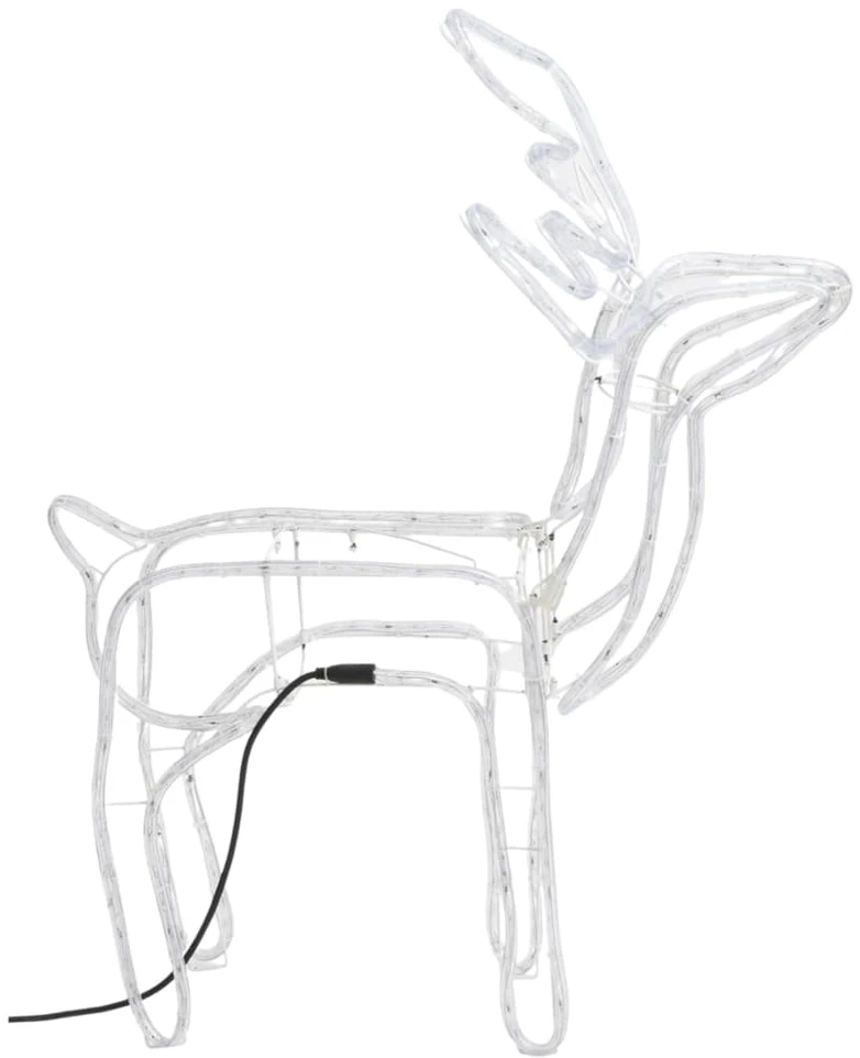 Kalėdinės dekoracijos elniai, 3vnt., šilti balti, 76x42x87cm