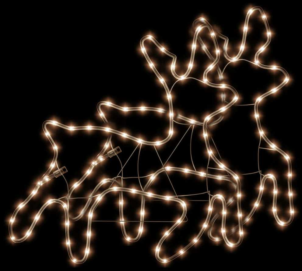 Kalėdinės dekoracijos elniai su LED, 2vnt., 57x55x4,5cm