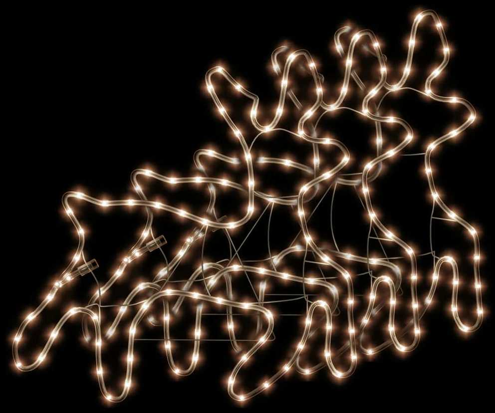 Kalėdinės dekoracijos elniai su LED, 3vnt., 57x55x4,5cm