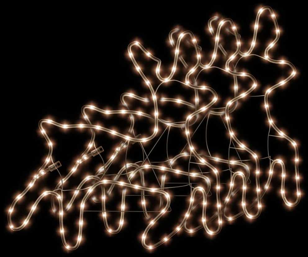 Kalėdinės dekoracijos elniai su LED, 3vnt., 57x55x4,5cm