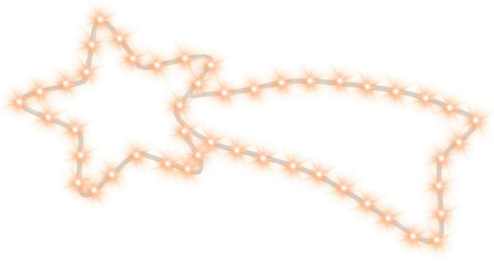 Kalėdinės dekoracijos kometos su 48 LED, 2vnt., 65x28cm