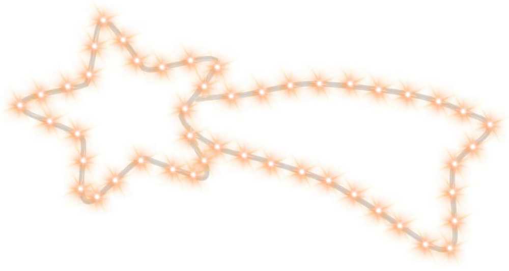 Kalėdinės dekoracijos kometos su 48 LED, 3vnt., 65x28cm