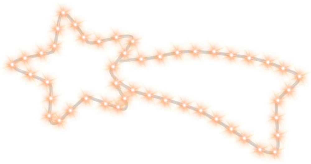 Kalėdinės dekoracijos kometos su 48 LED, 3vnt., 65x28cm