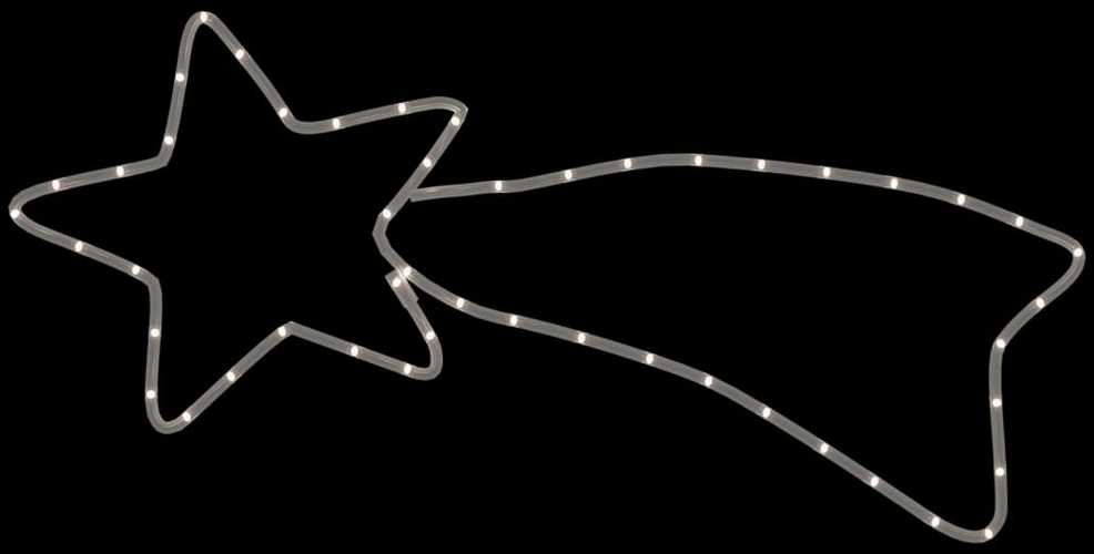 Kalėdinės dekoracijos kometos su 48 LED, 3vnt., 65x28cm