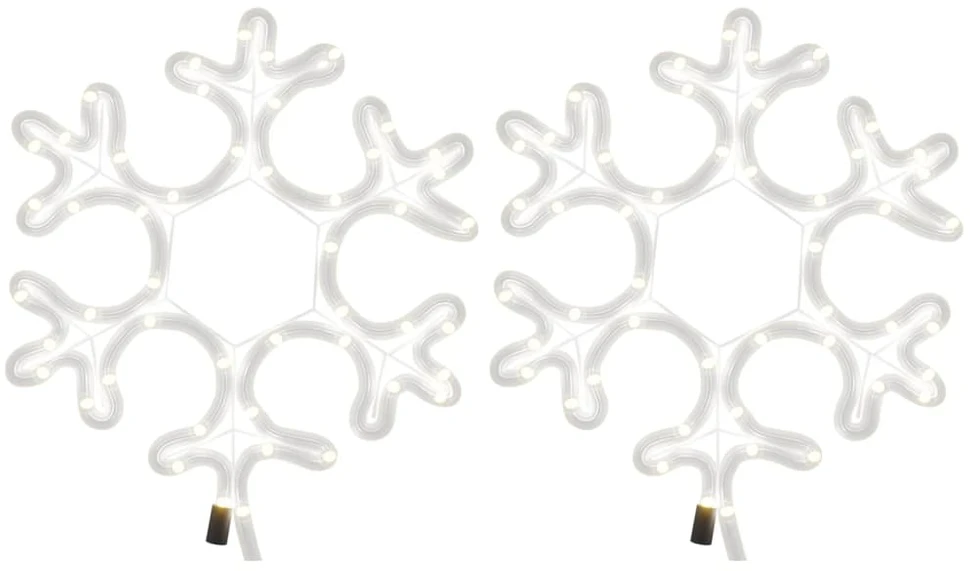Kalėdinės dekoracijos snaigės su LED, 2vnt., 27x27cm