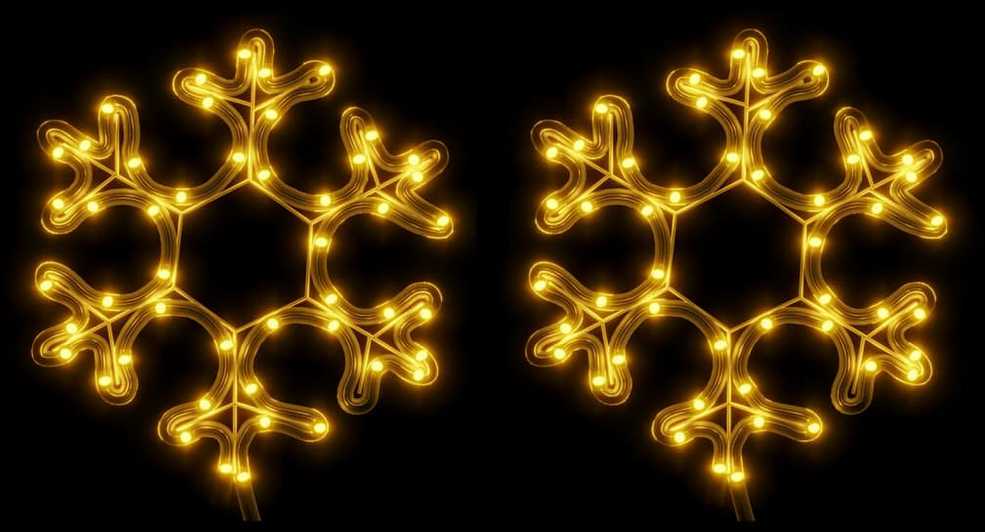 Kalėdinės dekoracijos snaigės su LED, 2vnt., 27x27cm