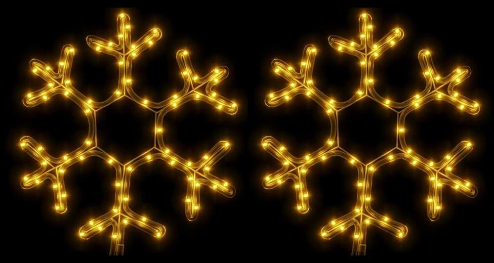 Kalėdinės dekoracijos snaigės su LED, 2vnt., 38x37cm