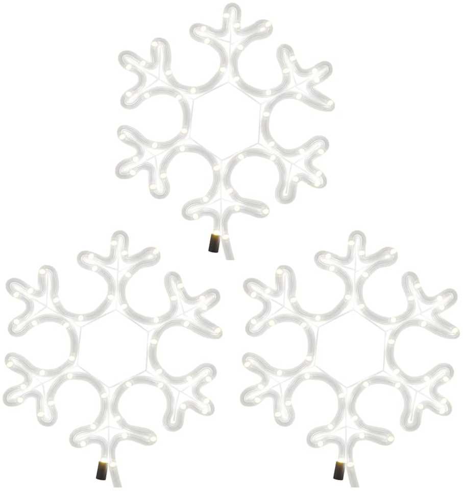 Kalėdinės dekoracijos snaigės su LED, 3vnt., 27x27cm