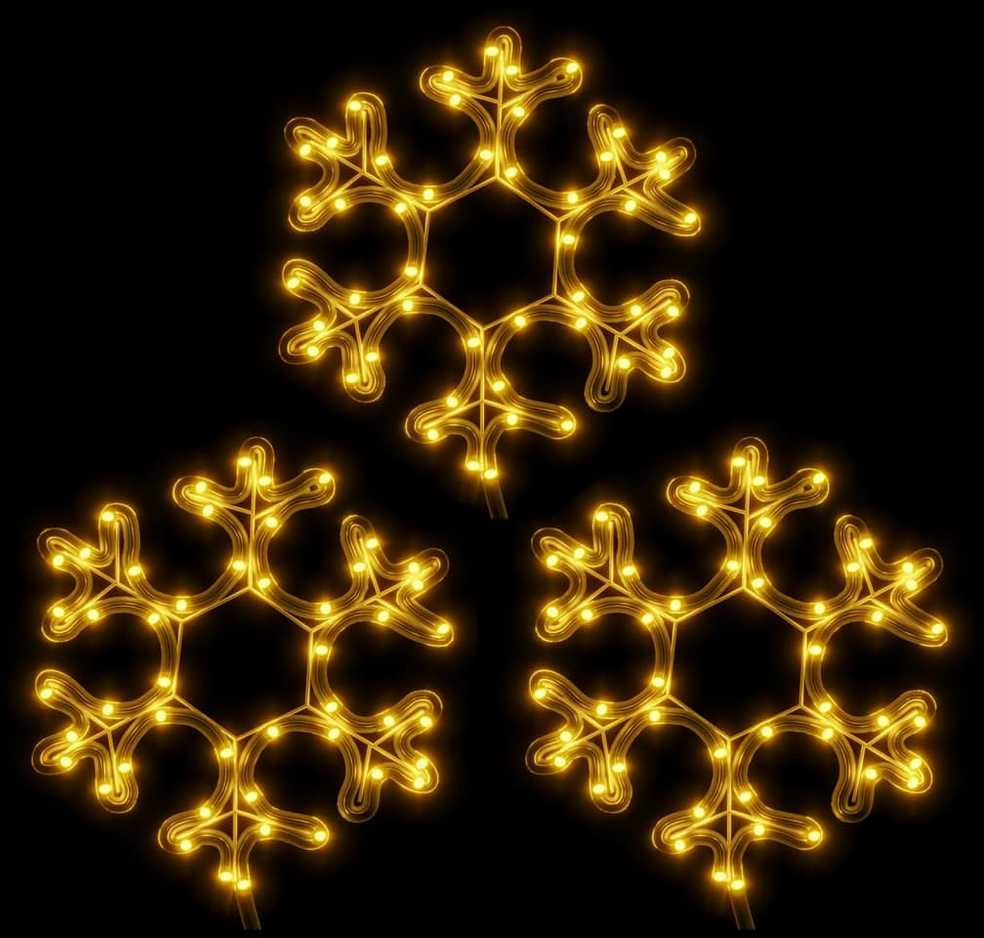 Kalėdinės dekoracijos snaigės su LED, 3vnt., 27x27cm