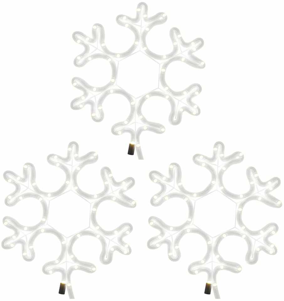 Kalėdinės dekoracijos snaigės su LED, 3vnt., 27x27cm