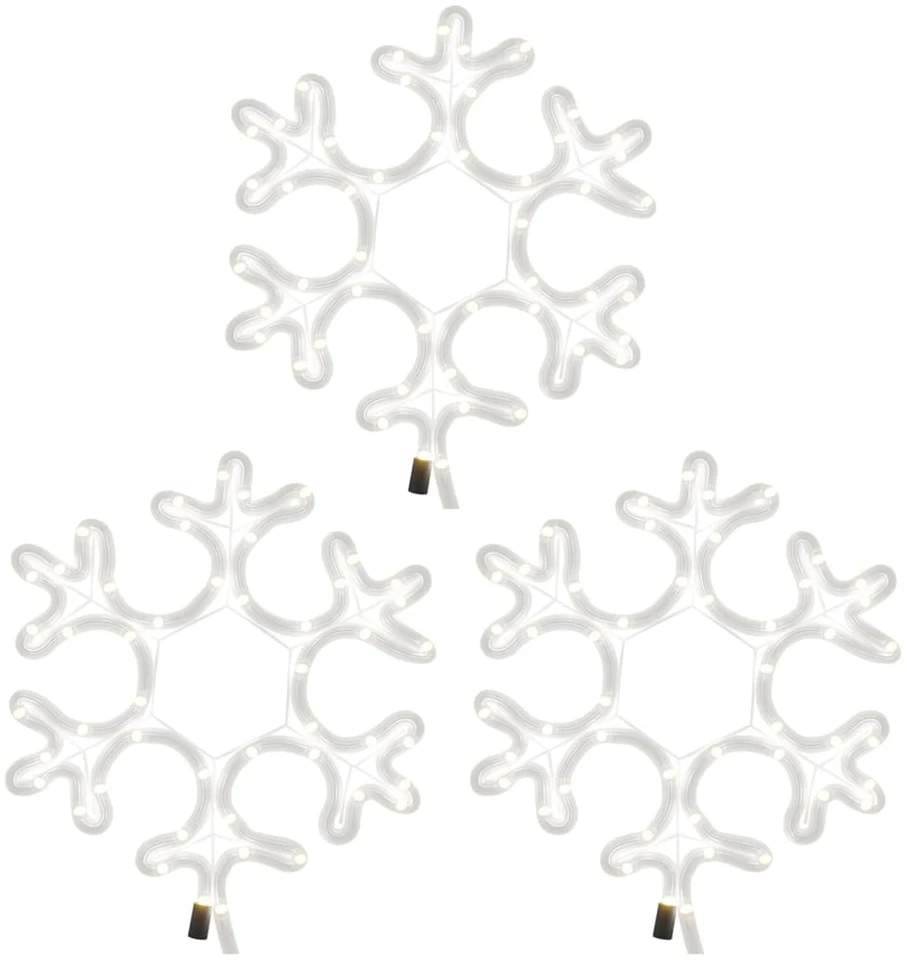 Kalėdinės dekoracijos snaigės su LED, 3vnt., 27x27cm