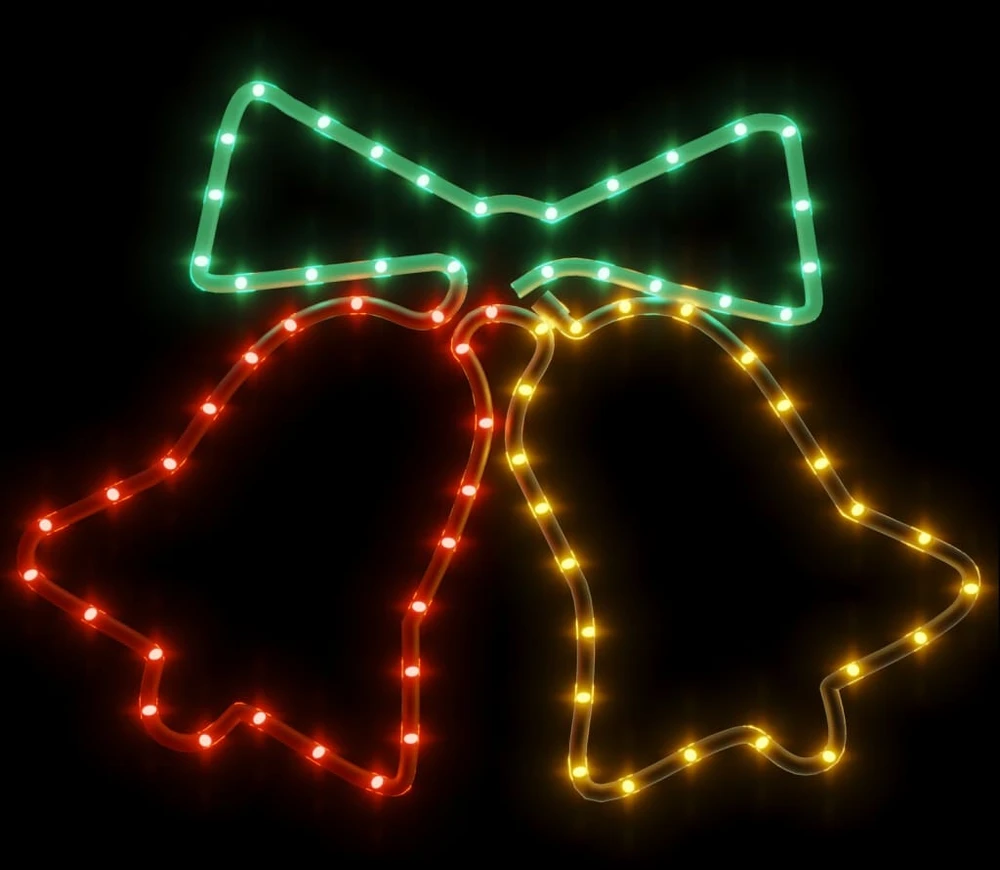 Kalėdinės dekoracijos varpeliai su 72 LED, 3vnt., 50x56cm
