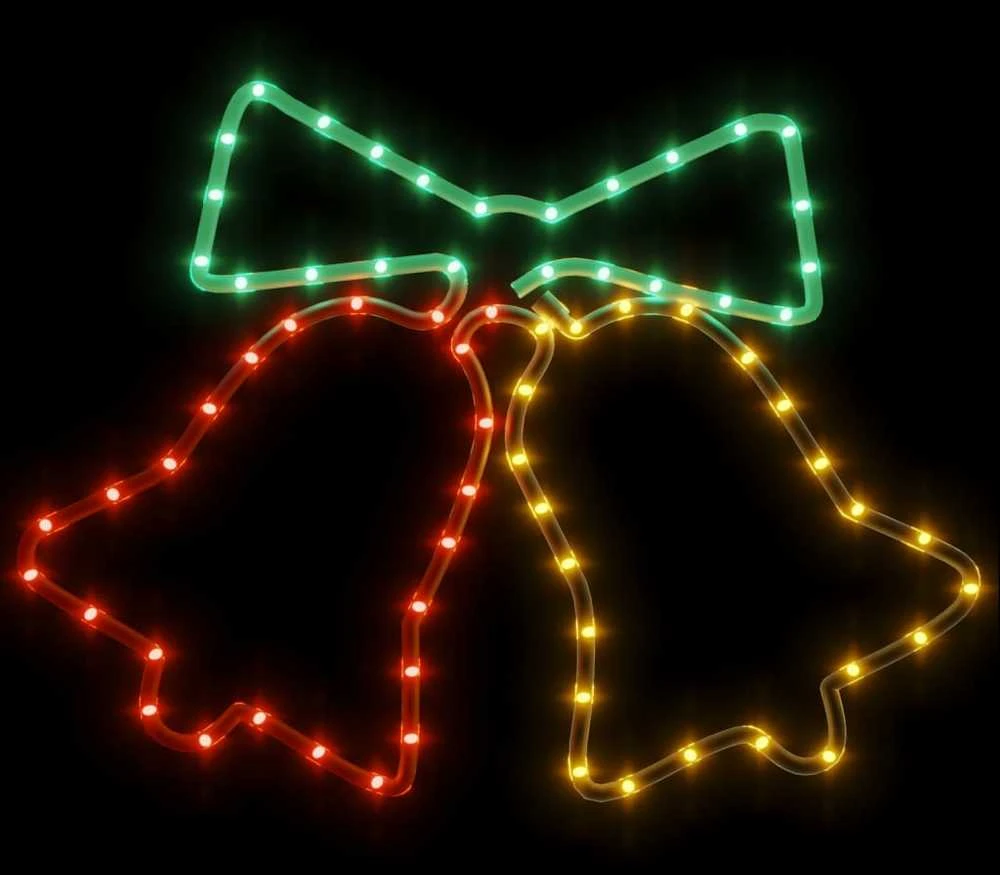 Kalėdinės dekoracijos varpeliai su 72 LED, 2vnt., 50x56cm