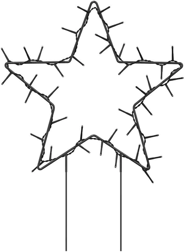 Kalėdinės dekoracijos žvaigždės su smaigais, 3vnt., 50LED, 29cm