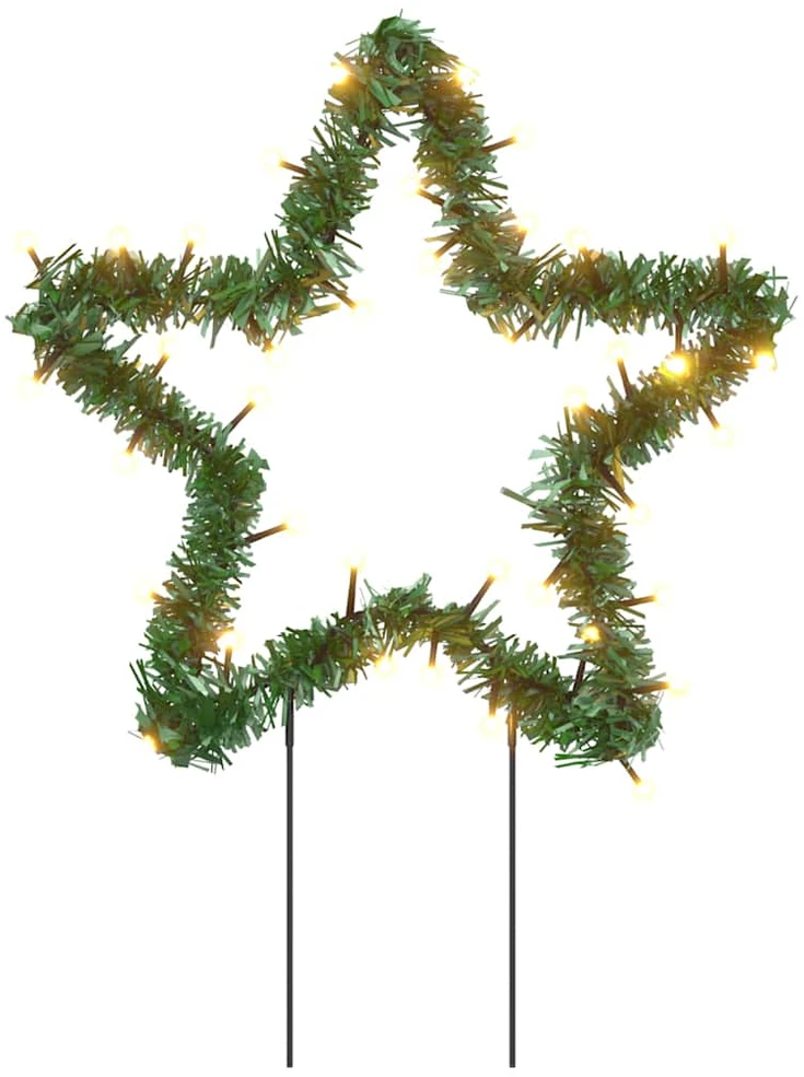 Kalėdinės dekoracijos žvaigždės su smaigais, 3vnt., 50LED, 29cm
