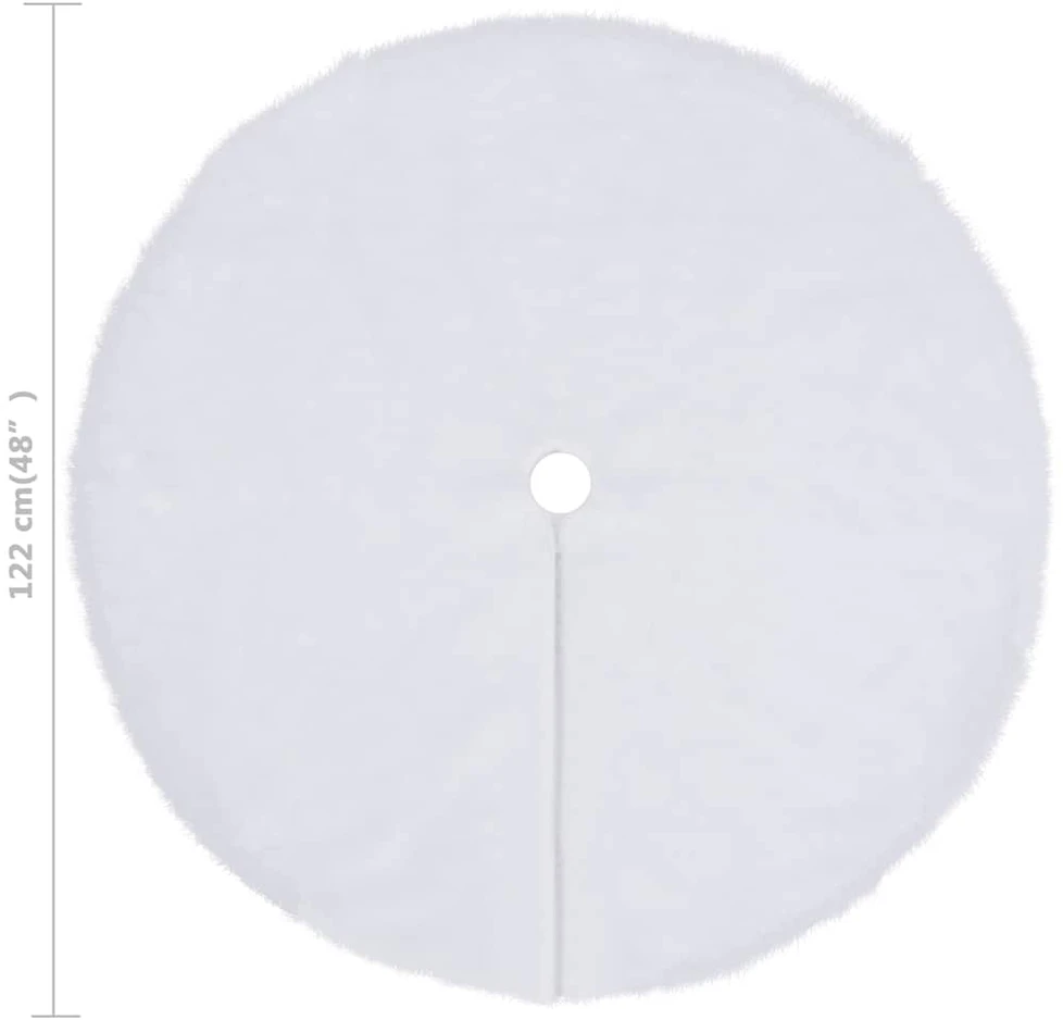 Kilimėlis po kalėdine eglute, baltas, 122cm, dirbtinis kailis