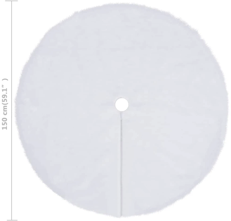 Kilimėlis po kalėdine eglute, baltas, 150cm, dirbtinis kailis