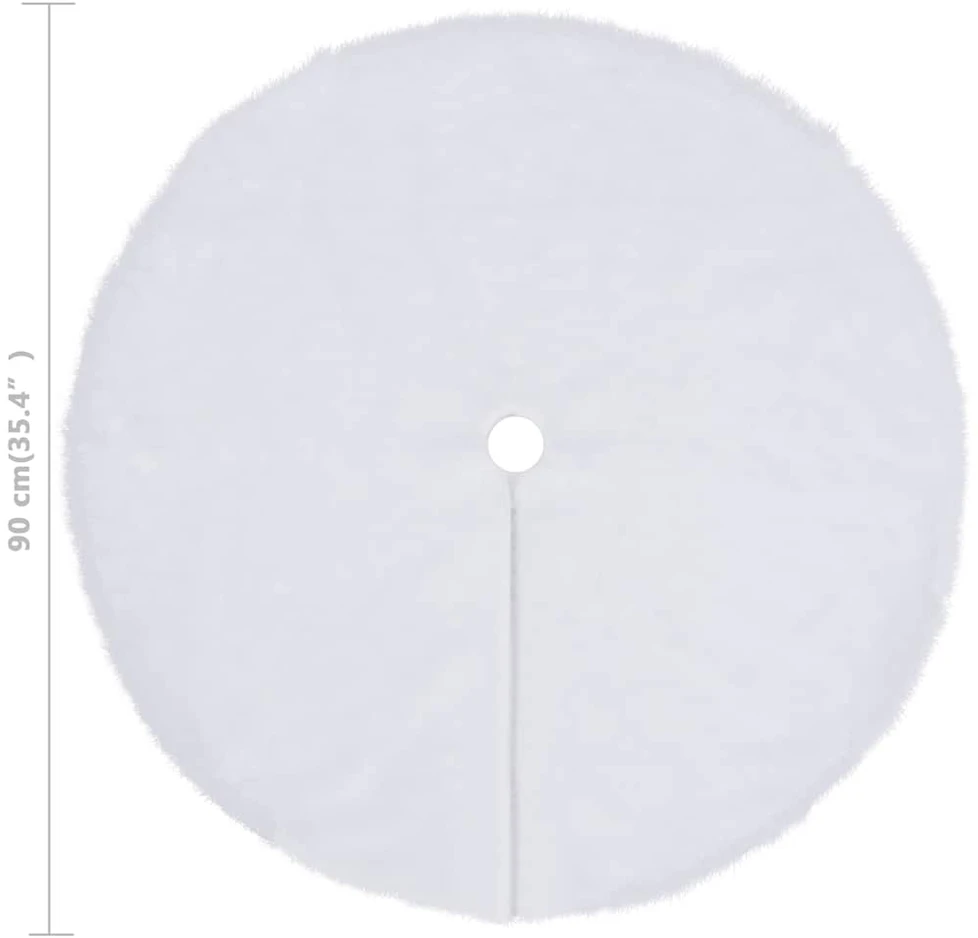 Kilimėlis po kalėdine eglute, baltas, 90cm, dirbtinis kailis