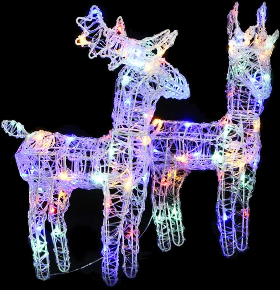 Kalėdiniai elniai, 2vnt., įvairių spalvų, akrilas, 80LED
