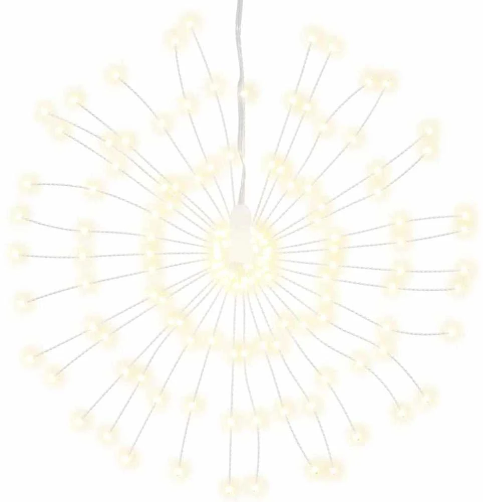 Kalėdiniai šviestuvai fejerverkai, 4vnt., šilti balti, 140 LED