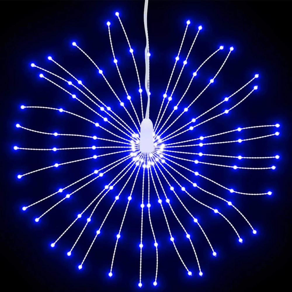Kalėdiniai šviestuvai fejerverkai, 4vnt., 140 mėlynų LED, 17cm