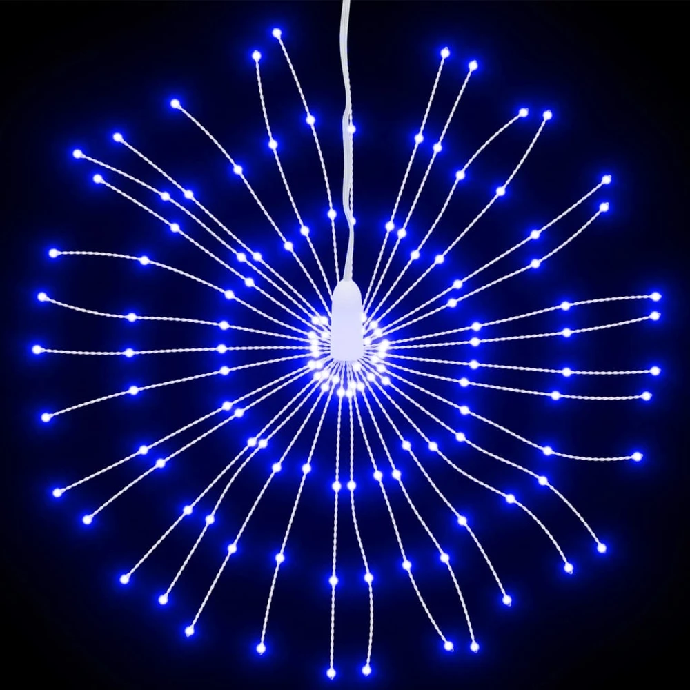 Kalėdiniai šviestuvai fejerverkai, 8 vnt., 140 mėlynų LED, 17cm