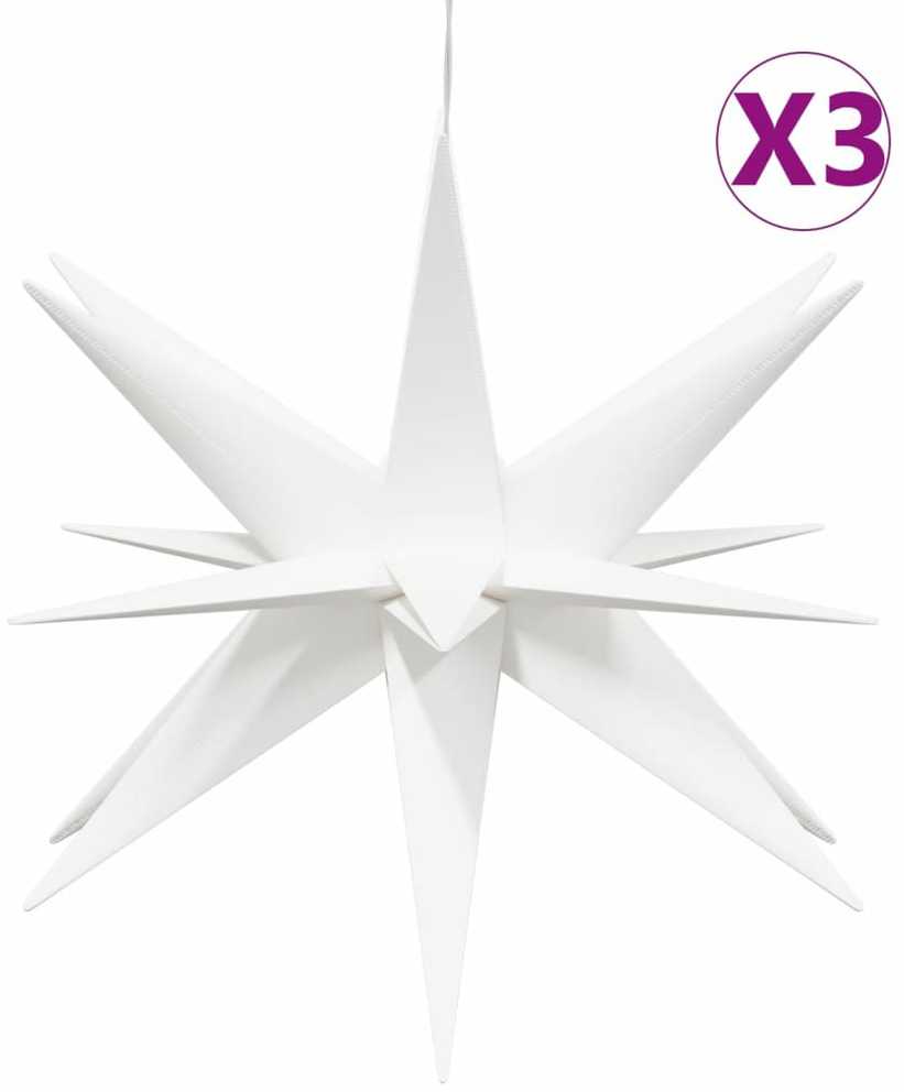 Kalėdiniai šviestuvai su LED, 3vnt., balti, 43cm, sulankstomi