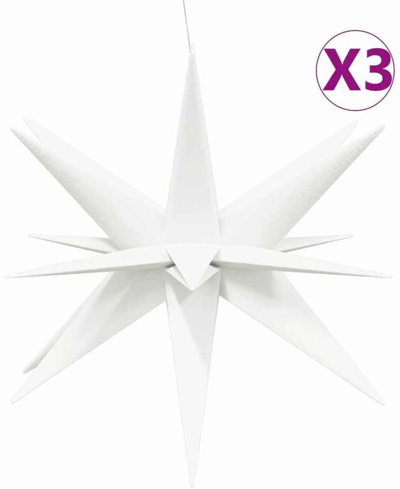 Kalėdiniai šviestuvai su LED, 3vnt., balti, 100cm, sulankstomi