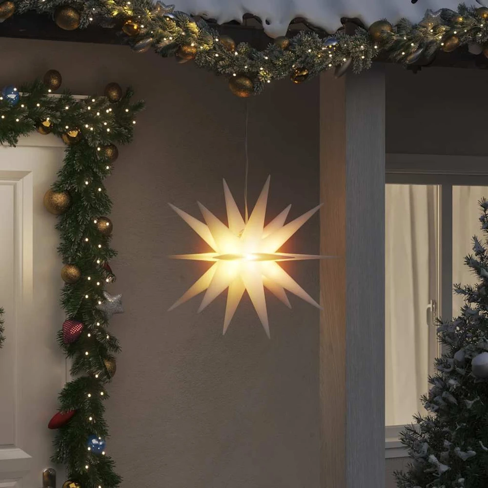 Kalėdiniai šviestuvai su LED, 3vnt., balti, 57cm, sulankstomi
