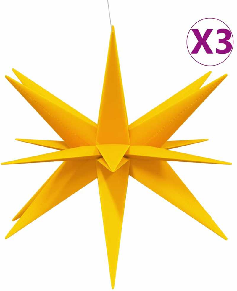 Kalėdiniai šviestuvai su LED, 3vnt., geltoni, 100cm