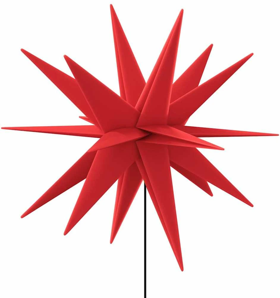 Kalėdiniai šviestuvai su smaigais/LED, 3vnt., raudoni, 35cm