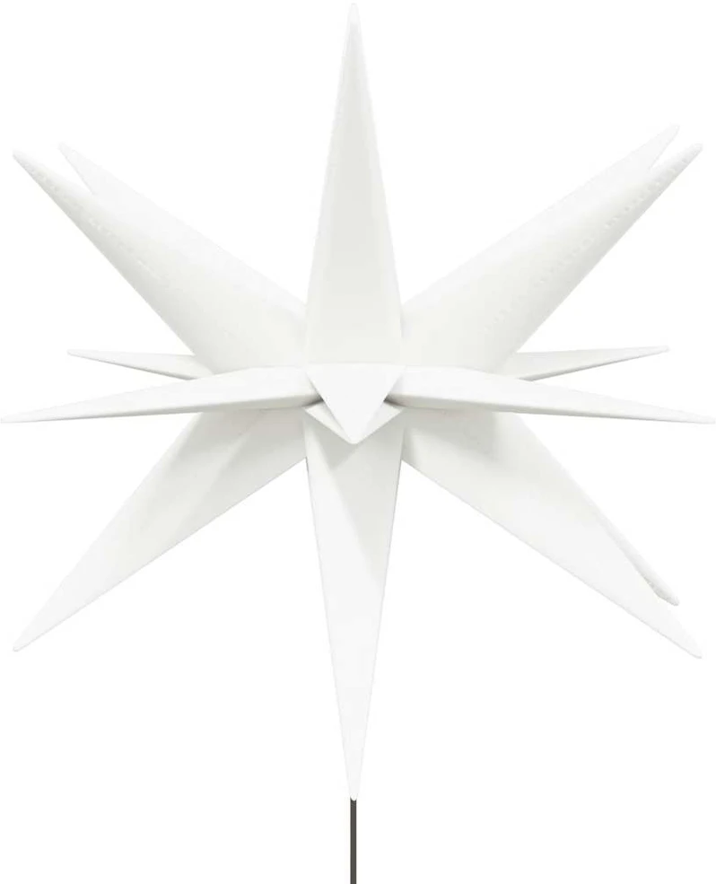 Kalėdiniai šviestuvai su smaigais/LED, 3vnt., balti, 57cm