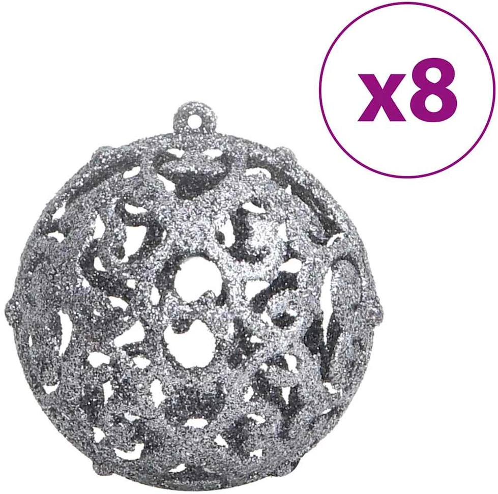 Kalėdiniai žaisliukai, 100vnt., mėlyni ir sabriniai, 3/4/6cm