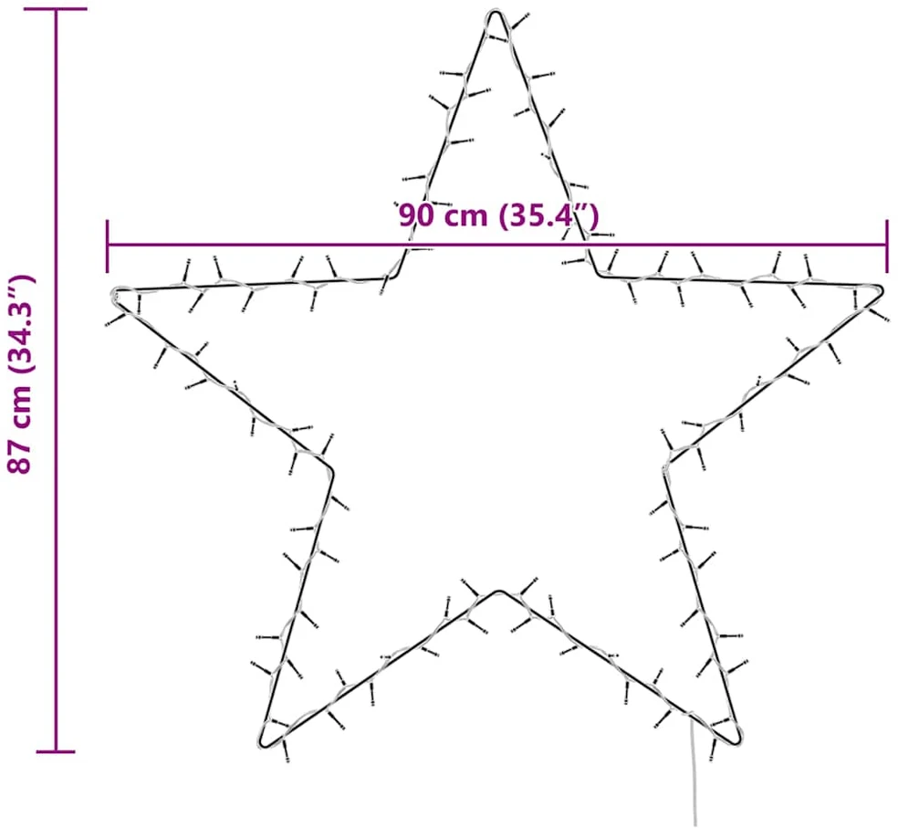 Kalėdiniai žibintai Star Silhouette 115 LED šiltai balta